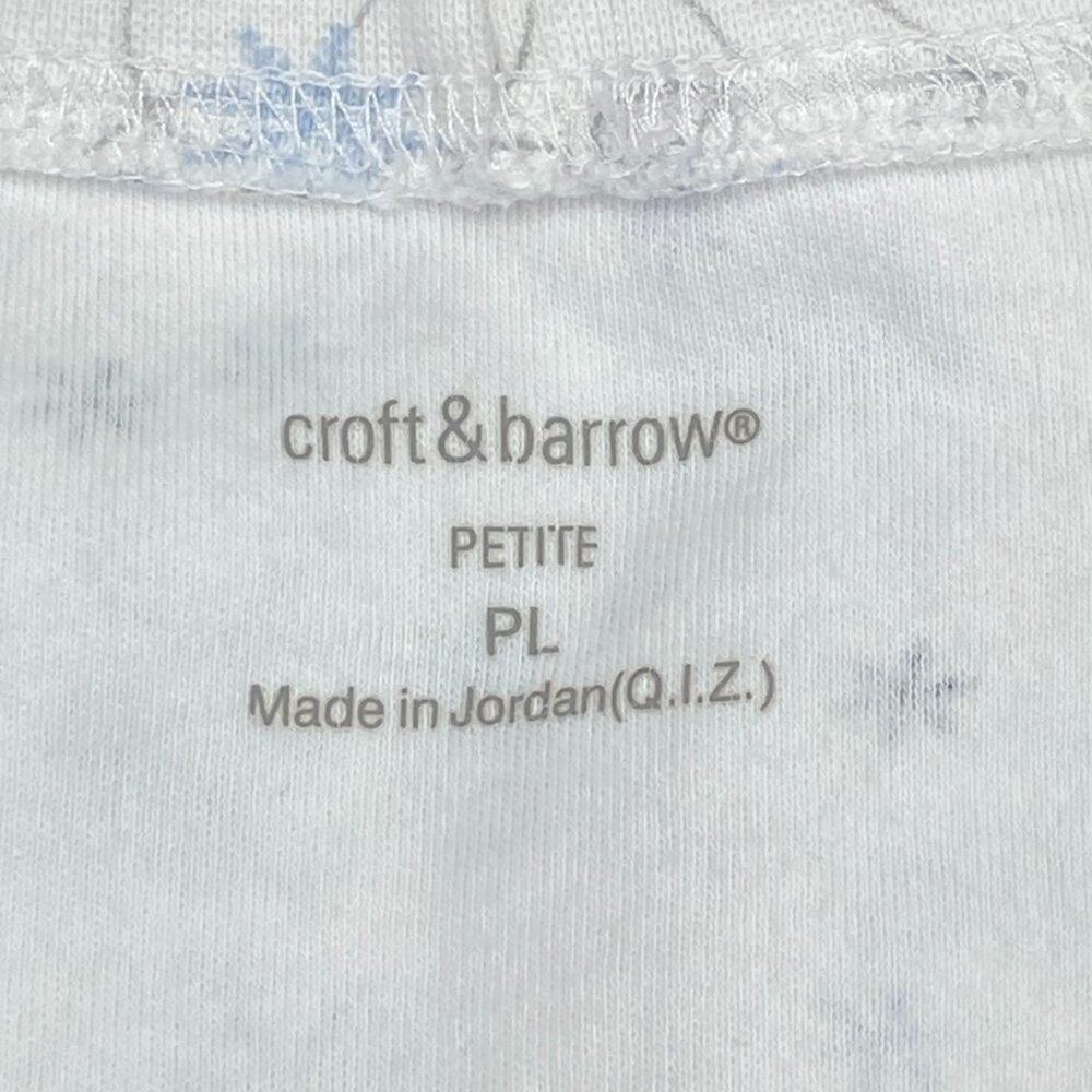 Croft & Barrow Mock Turtleneck White with Snowflakes Size PL - Picture 4 of 12
